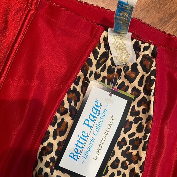 ❤️‍🔥 SECRETS IN LACE BETTIE PAGE OPEN BOTTOM GIRDLE LEOPARD SEXY RETRO PINUP - Picture 3 of 8